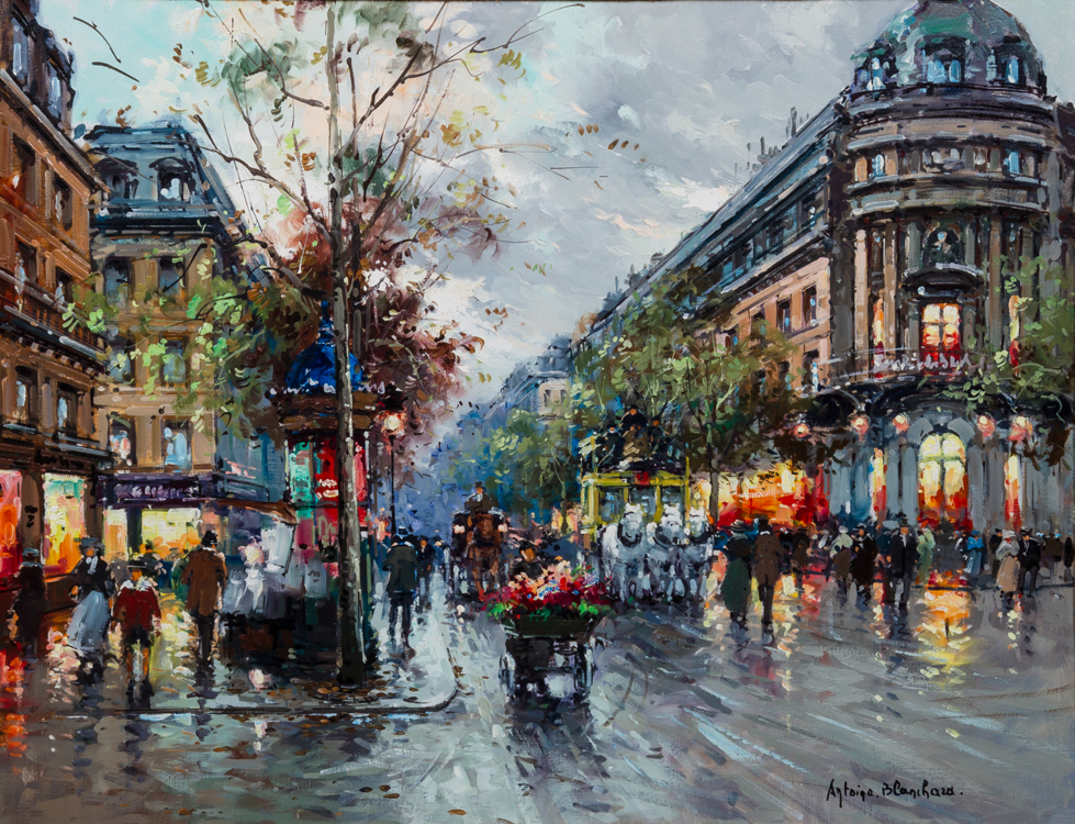 Paris Street on a Rainy Day - Antoine Blanchard