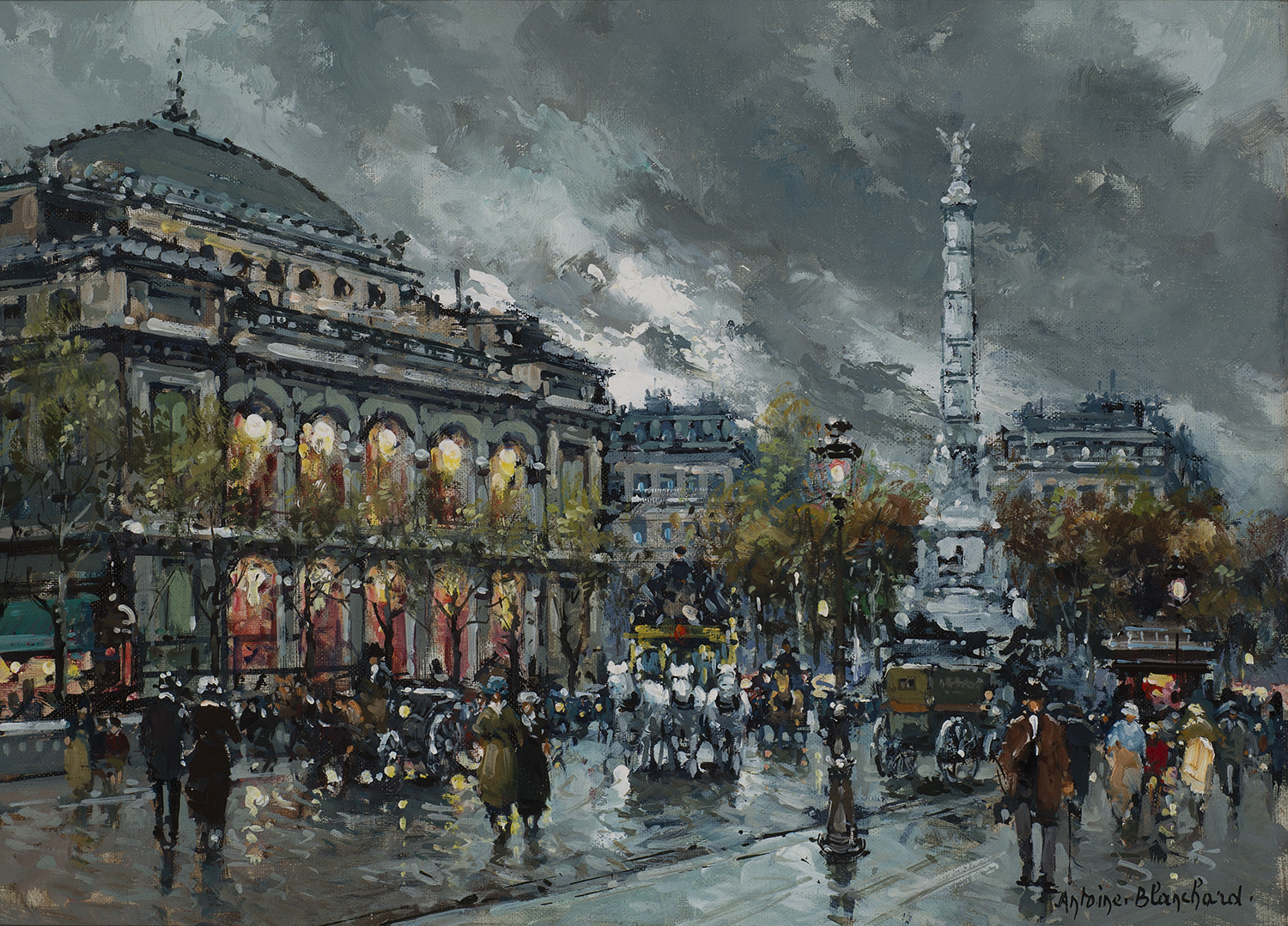 painting of chatelet in paris