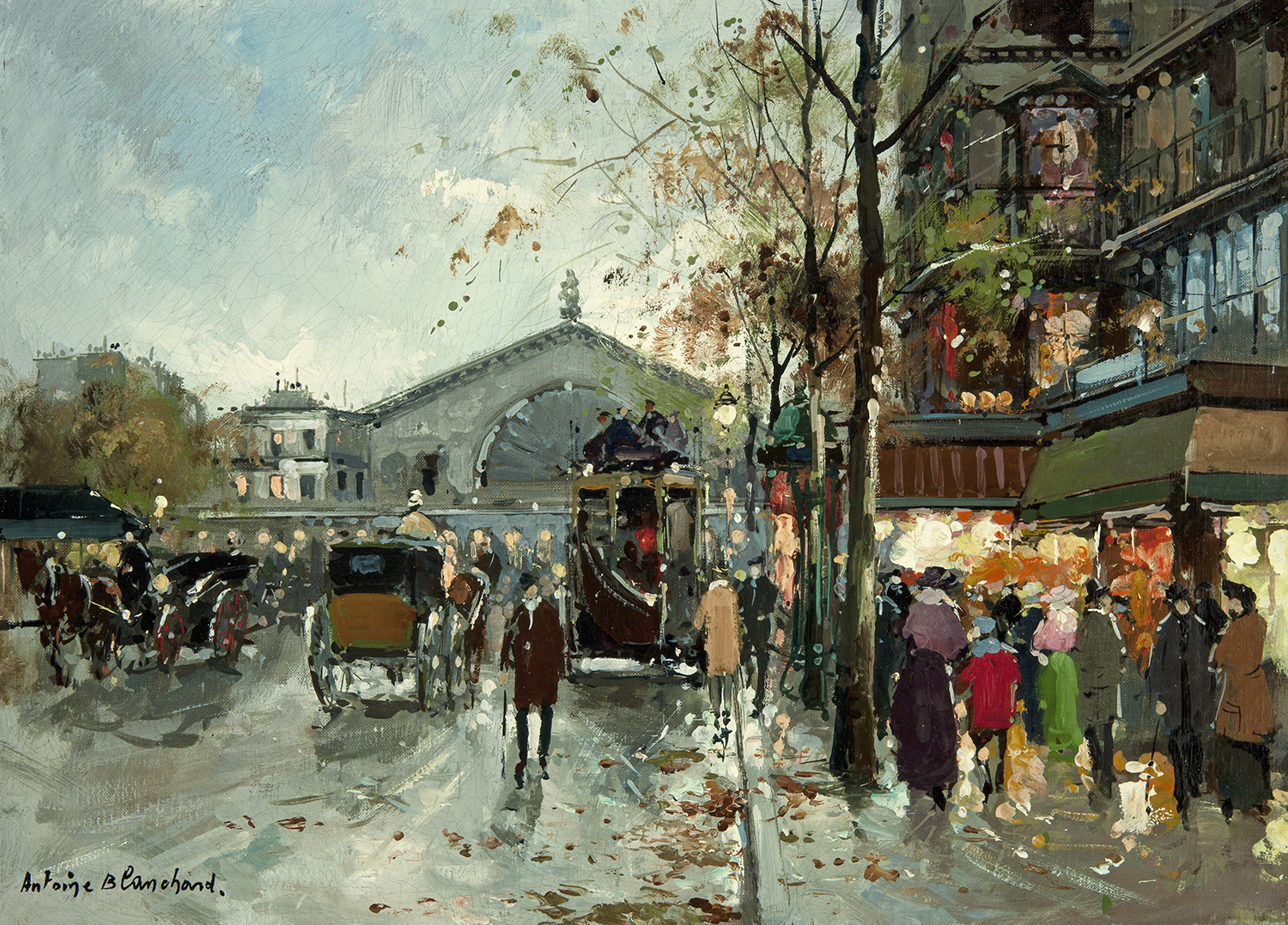 painting of gare de l'est in paris