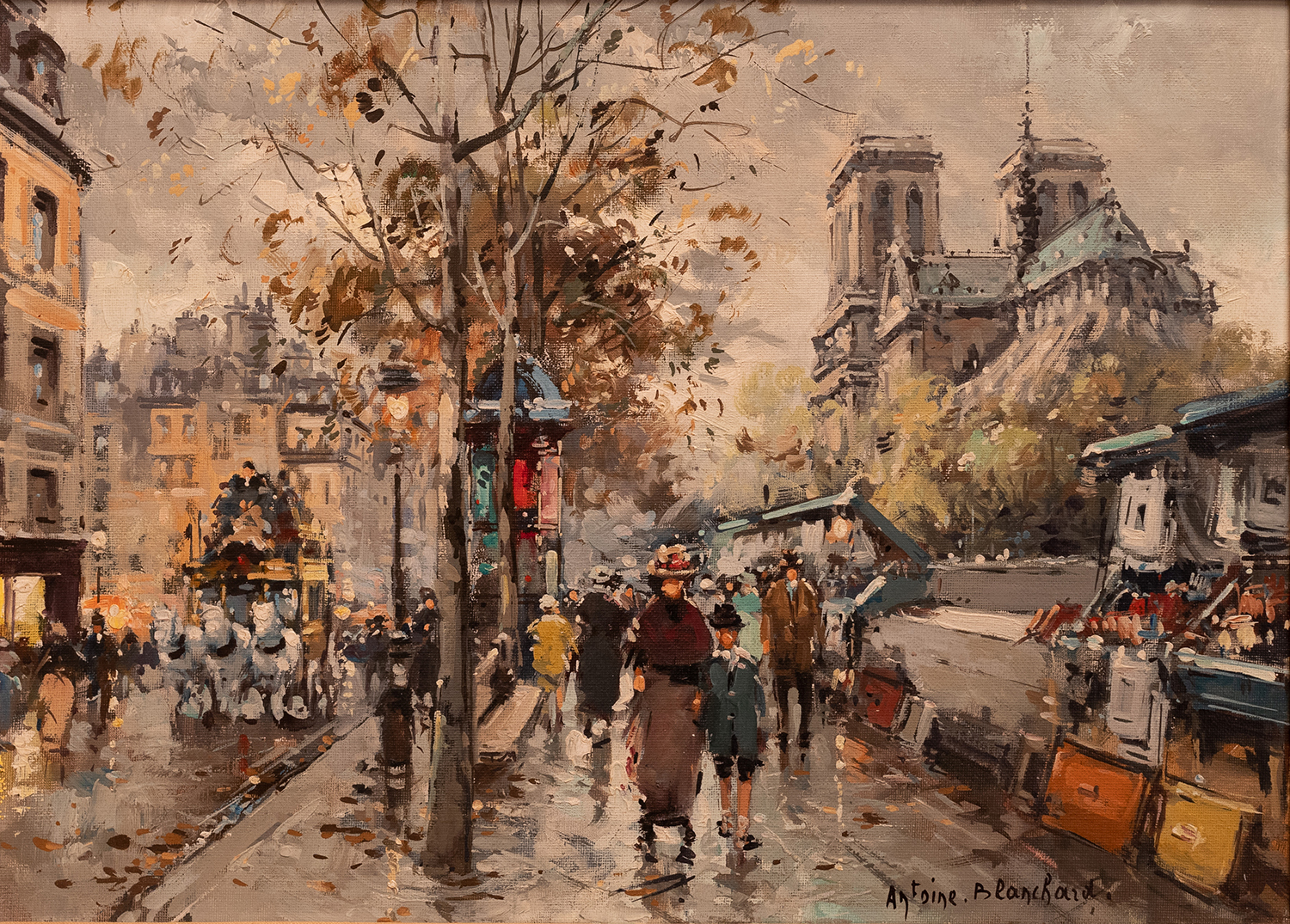 people on the quai de tourneau in paris with the bookstands and Notre Dame in the background